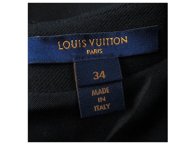 Louis Vuitton Woll-Seiden-Lederkleid Schwarz 34 - Ansicht 6