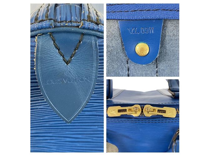 Sac Boston Keepall 50 Epi Louis Vuitton M42965 Bleu - vue 10