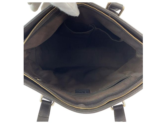 Borsa in pelle con frange Gucci Bamboo Nero - vista 8