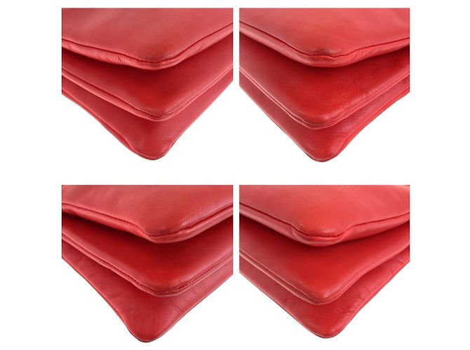 Céline Borsa a tracolla piccola in pelle Celine Trio rossa Rosso - vista 3
