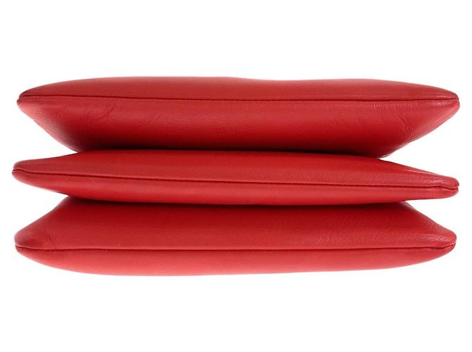 Céline Borsa a tracolla piccola in pelle Celine Trio rossa Rosso - vista 5