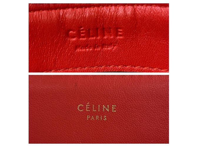 Céline Borsa a tracolla piccola in pelle Celine Trio rossa Rosso - vista 9