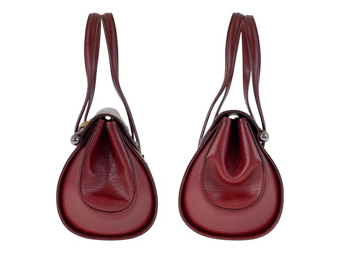 Gucci Bamboo GG Canvas Leder Schultertasche Rot - Ansicht 4
