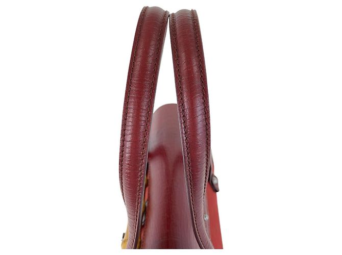 Gucci Bamboo GG Canvas Leder Schultertasche Rot - Ansicht 5