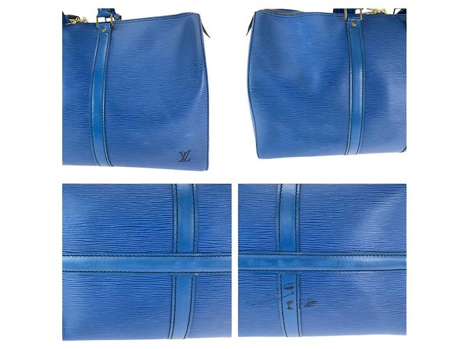 Borsa Boston Keepall 45 Epi Louis Vuitton Blu - vista 4