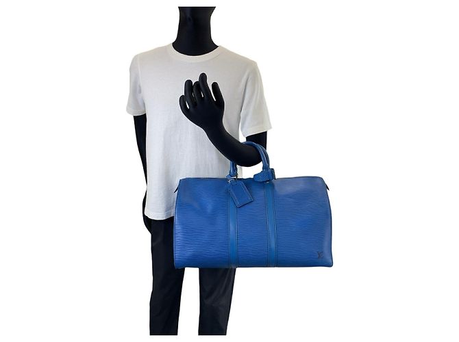 Borsa Boston Keepall 45 Epi Louis Vuitton Blu - vista 6