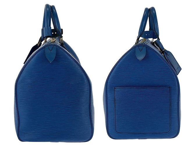 Borsa Boston Keepall 45 Epi Louis Vuitton Blu - vista 7