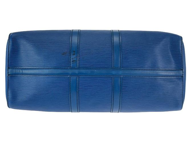 Borsa Boston Keepall 45 Epi Louis Vuitton Blu - vista 9