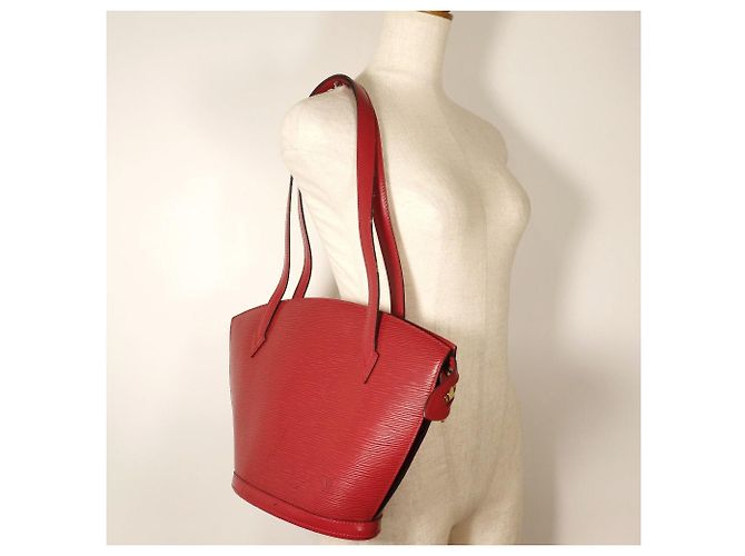 Borsa a spalla Saint-Jacques in pelle Epi Louis Vuitton M52277 Rosso - vista 16
