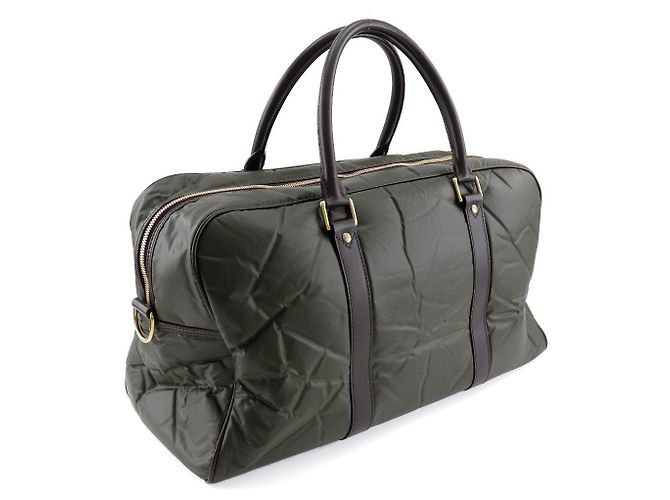Autre Marque Borsa Boston in nylon Hunting World khaki Verde - vista 3