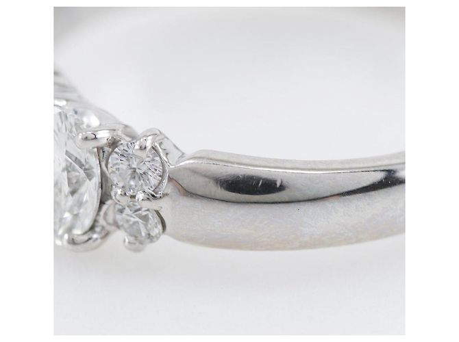 Autre Marque Ovaler Diamantring aus Pt900-Platin Silber - Ansicht 5