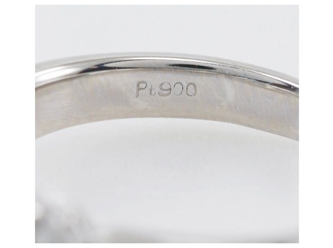 Autre Marque Ovaler Diamantring aus Pt900-Platin Silber - Ansicht 6