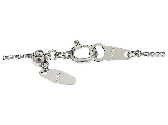 Autre Marque Platin-Diamant 3P-Halskette Silber - Ansicht 6