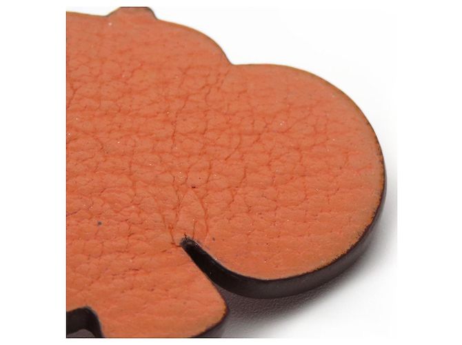 Ring Hermès Porte-clés en cuir Hermes Silver925 Hippo Orange - vue 4