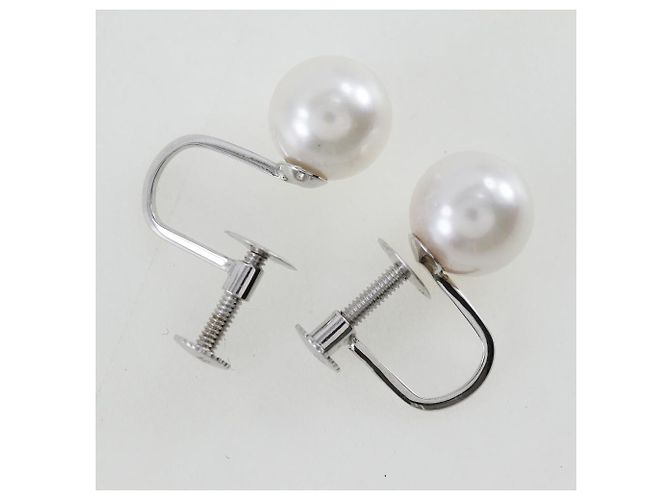 Autre Marque Orecchini in perle da 7,3 mm in oro bianco K14 Argento - vista 4