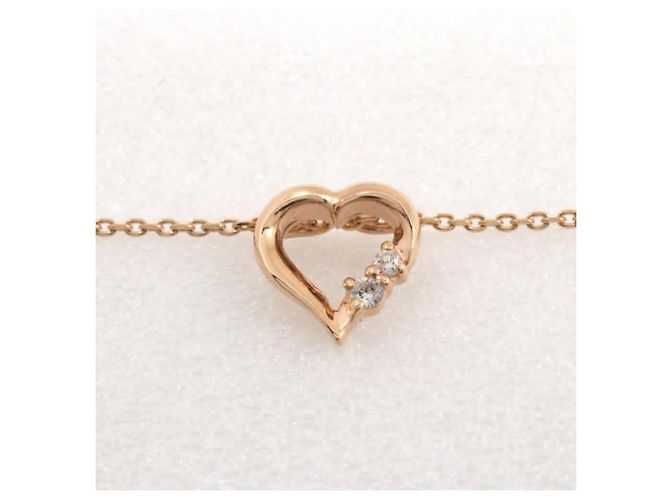 Autre Marque Colar de coração de diamante em ouro amarelo K10 Dourado - vista 2
