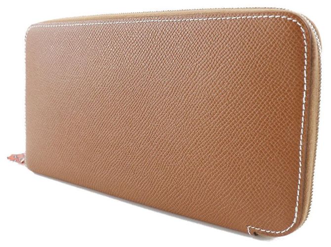 Cartera larga de seda Azap de Hermès en Epsom Castaño - vista 2