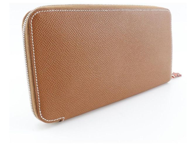 Cartera larga de seda Azap de Hermès en Epsom Castaño - vista 3