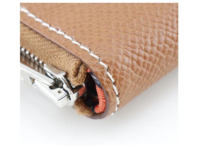 Cartera larga de seda Azap de Hermès en Epsom Castaño - vista 4
