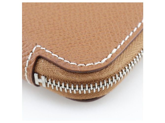 Cartera larga de seda Azap de Hermès en Epsom Castaño - vista 5