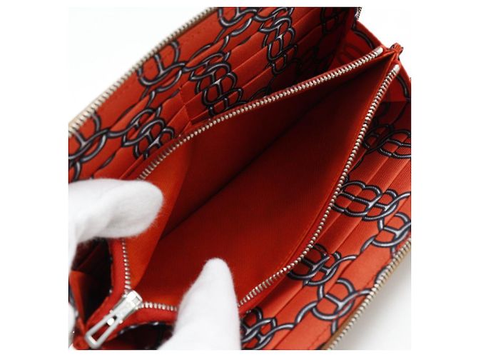 Cartera larga de seda Azap de Hermès en Epsom Castaño - vista 7