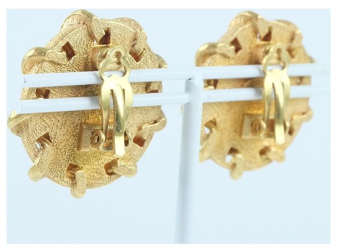 Orecchini in pelle placcati oro Chanel D'oro - vista 3