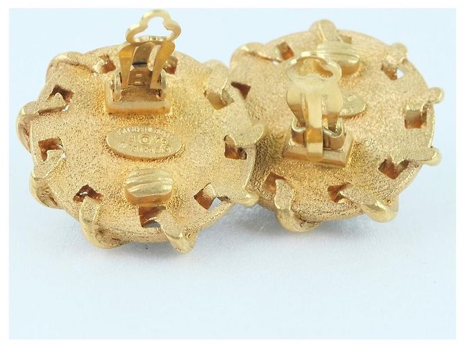 Orecchini in pelle placcati oro Chanel D'oro - vista 4