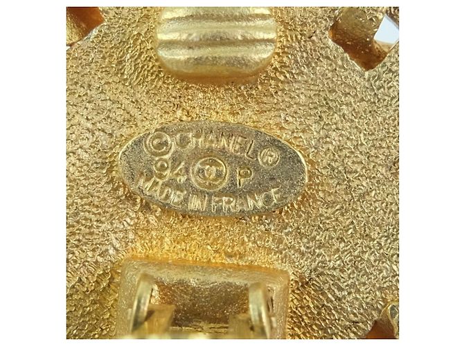 Orecchini in pelle placcati oro Chanel D'oro - vista 5