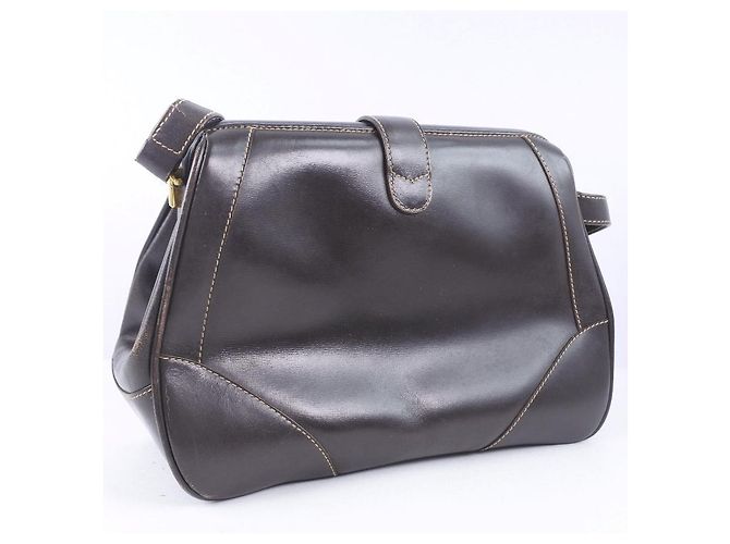 Gucci Vintage Leder Schultertasche Braun - Ansicht 3