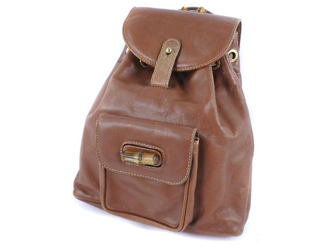 Gucci Bamboo Kalbsleder Rucksack Braun - Ansicht 2