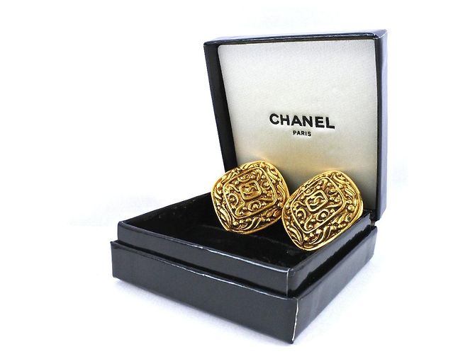 Vintage Chanel Coco Mark Gold Ohrringe Golden - Ansicht 7
