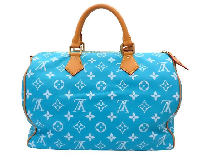 Louis Vuitton Turquoise Speedy 40 Shoulder Bag Blue - view 3
