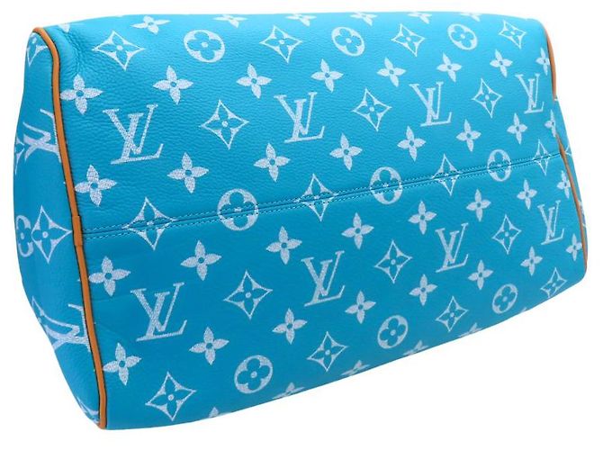 Louis Vuitton Turquoise Speedy 40 Shoulder Bag Blue - view 5