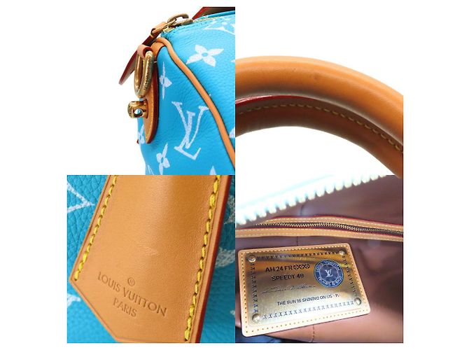 Louis Vuitton Turquoise Speedy 40 Shoulder Bag Blue - view 6