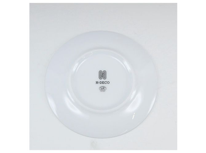 Hermès Ensemble de 2 assiettes en porcelaine Hermes H Deco Noir - vue 4
