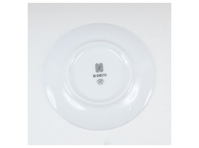 Hermès Ensemble de 2 assiettes en porcelaine Hermes H Deco Noir - vue 6