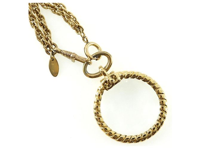 Collana Loupe Vintage Placcata Oro Chanel D'oro - vista 2