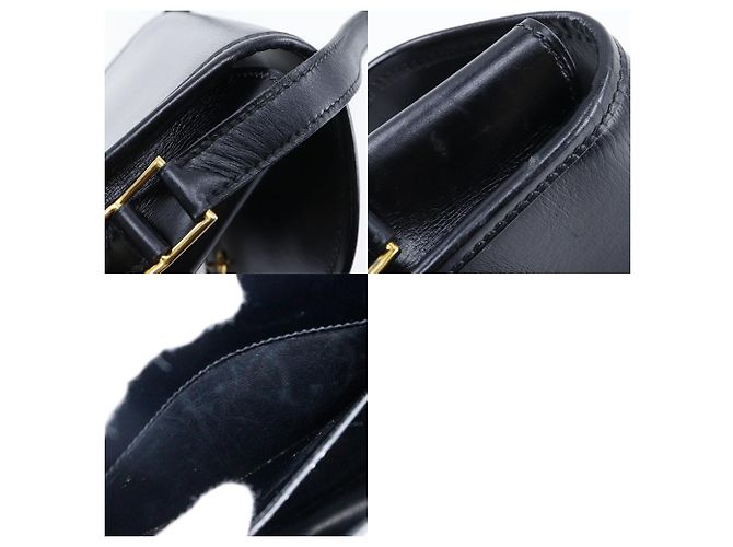 Hermès Hermes Double H Vintage Schultertasche Schwarz/Gold - Ansicht 6