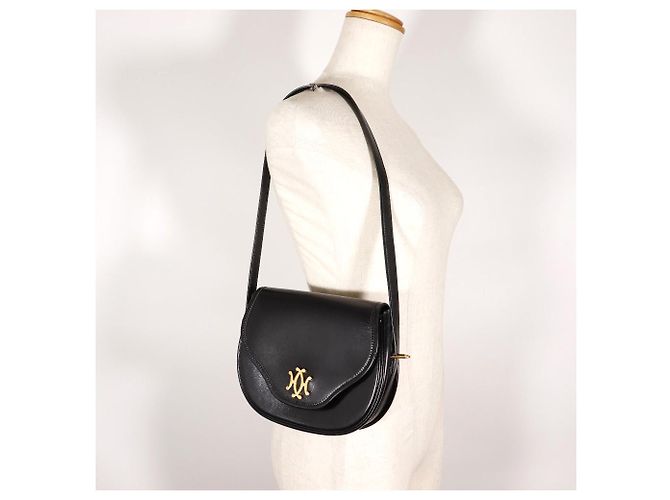 Hermès Hermes Double H Vintage Schultertasche Schwarz/Gold - Ansicht 7