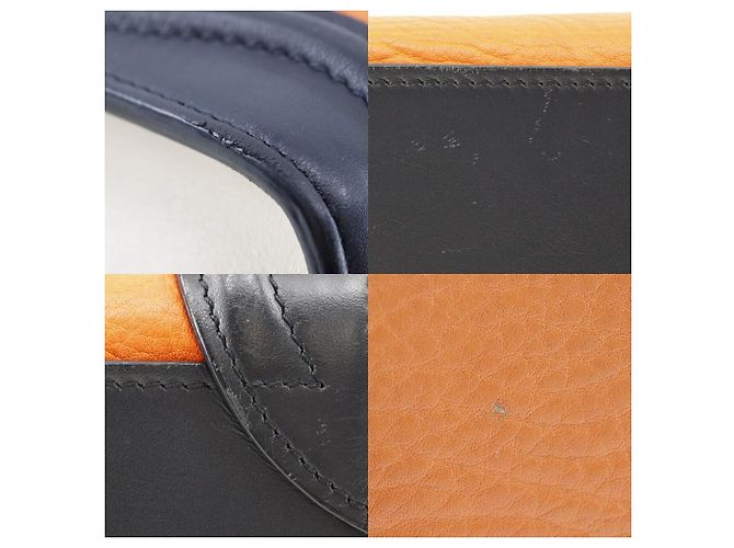 Céline Borsa a spalla Celine Luggage Nano Shopper arancione - vista 7