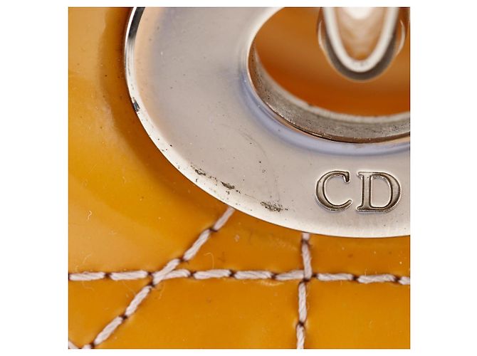 Borsa a mano Lady Dior in pelle verniciata Arancione - vista 10