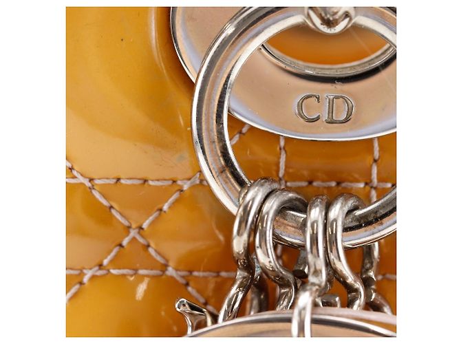 Borsa a mano Lady Dior in pelle verniciata Arancione - vista 9