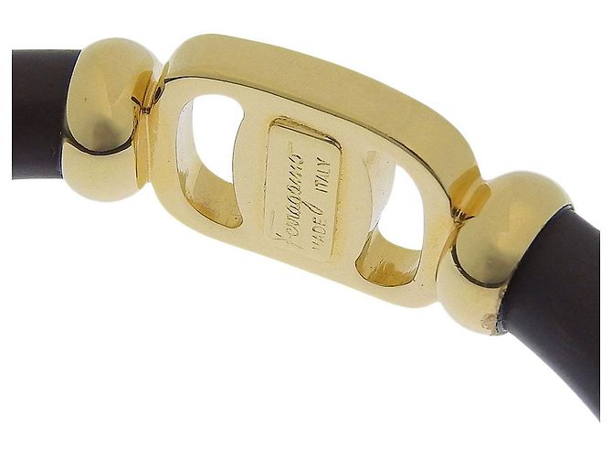 Bracciale Vara in pelle marrone Salvatore Ferragamo - vista 5