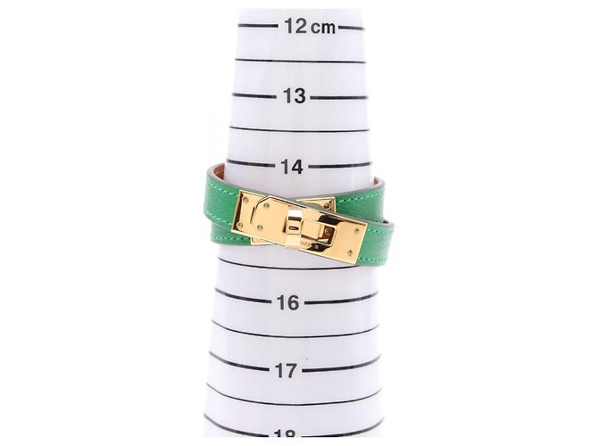 Hermès Bracciale Mini Kelly in bambù Hermes placcato oro Verde - vista 6