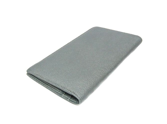 Portafoglio lungo in pelle per donne Chanel Coco Button Argento - vista 2