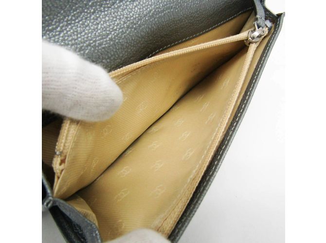 Portafoglio lungo in pelle per donne Chanel Coco Button Argento - vista 4