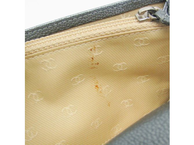 Portafoglio lungo in pelle per donne Chanel Coco Button Argento - vista 7