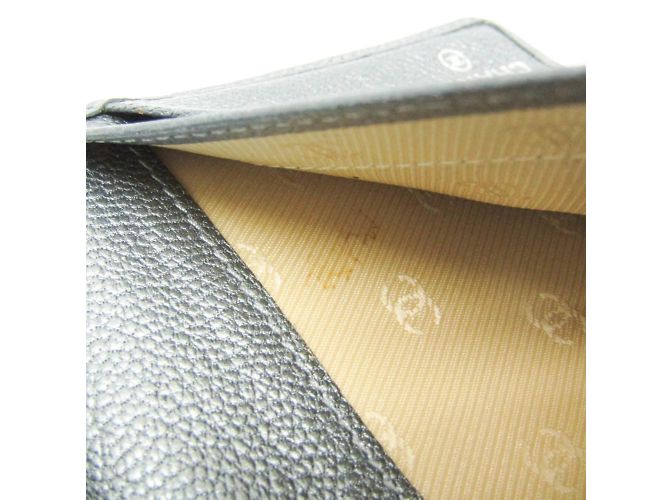 Portafoglio lungo in pelle per donne Chanel Coco Button Argento - vista 8