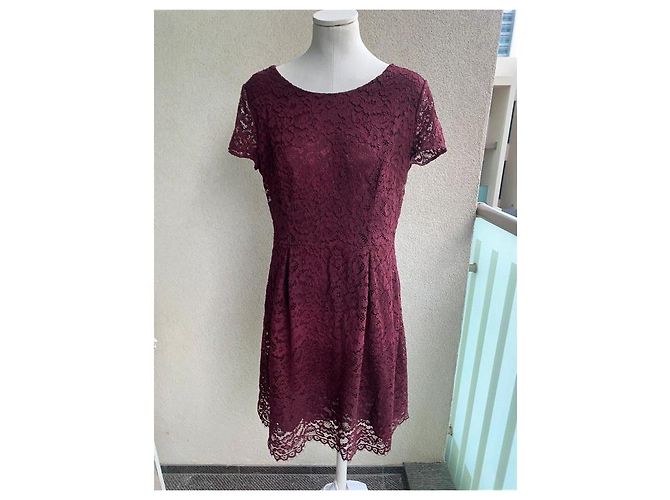 Vestido de encaje rojo bordeaux Hugo Boss Roja - vista 3