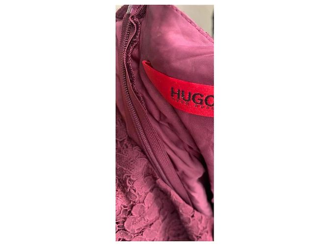 Vestido de encaje rojo bordeaux Hugo Boss Roja - vista 4